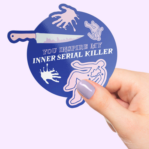 Serial Killer Sticker, True Crime Junkie Water Bottle Sticker, Gifts Anti-Social People, Dark Comedy Gifts